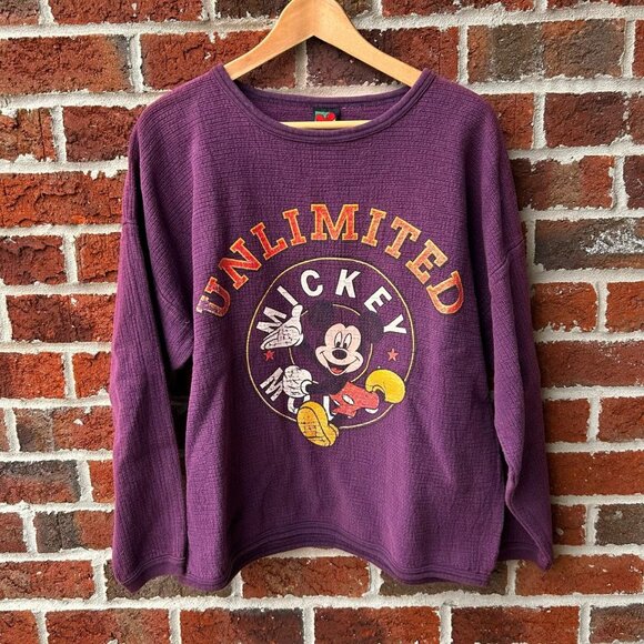Vintage Disney Mickey Mouse Unlimited Thermal Womens Medium - Picture 1 of 3